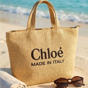 Neutral Straw Tote Bag - Made in Italy